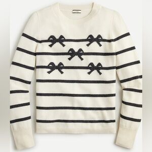 J Crew Striped Bow Cashmere Sweater🐇